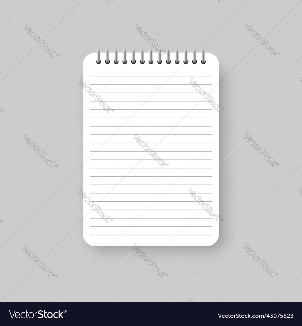 Notebook icon in flat style paper sheet vector image Notebook icon in flat style paper sheet