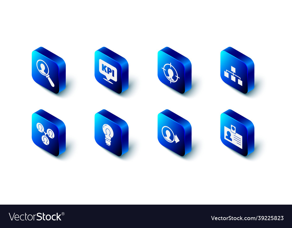 Set key performance indicator head hunting vector image Set key performance indicator head hunting