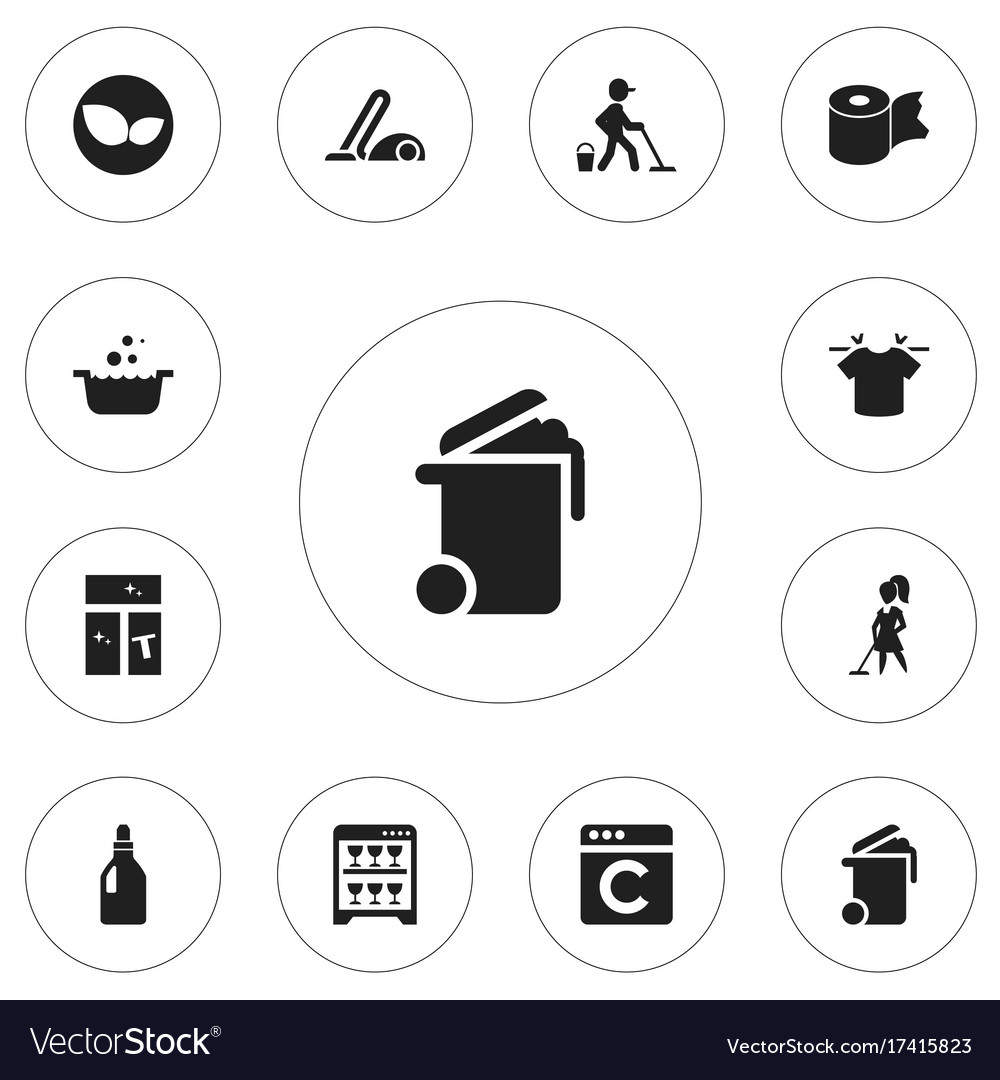 Set of 12 editable cleaning icons includes