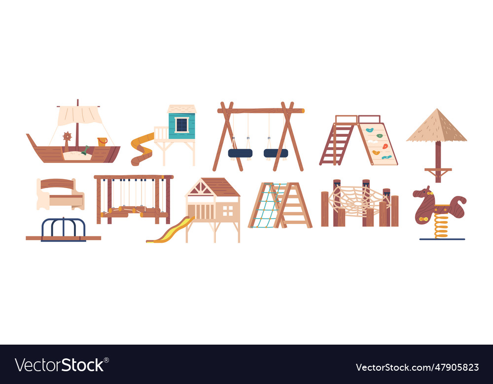 Set of colorful and durable playground shells vector image Set of colorful and durable playground shells
