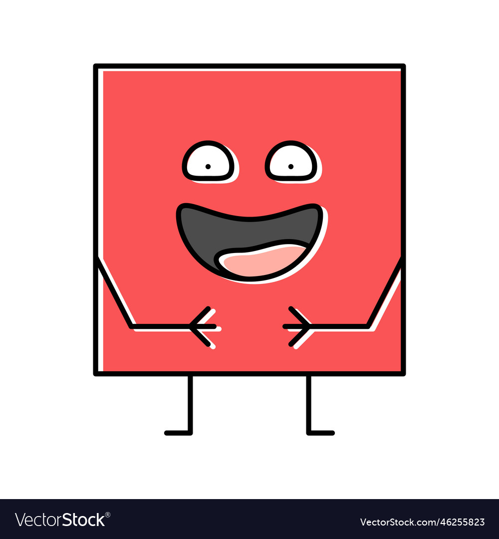 Square geometric shape character color icon