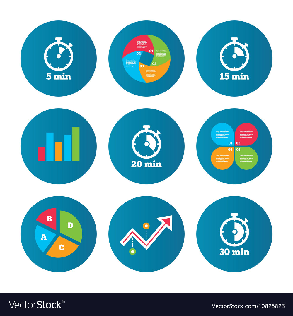 timer icons five minutes stopwatch symbol vector image timer five minutes