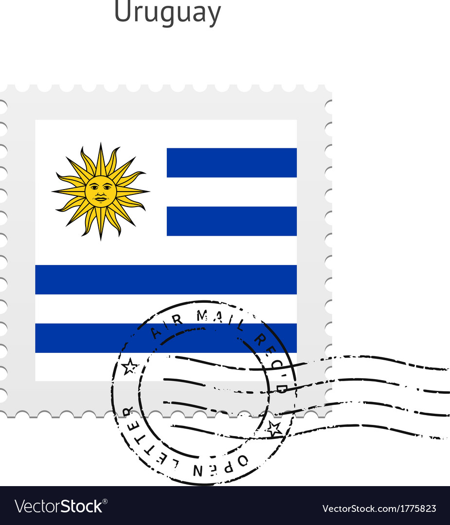 Uruguay flag postage stamp Royalty Free Vector Image