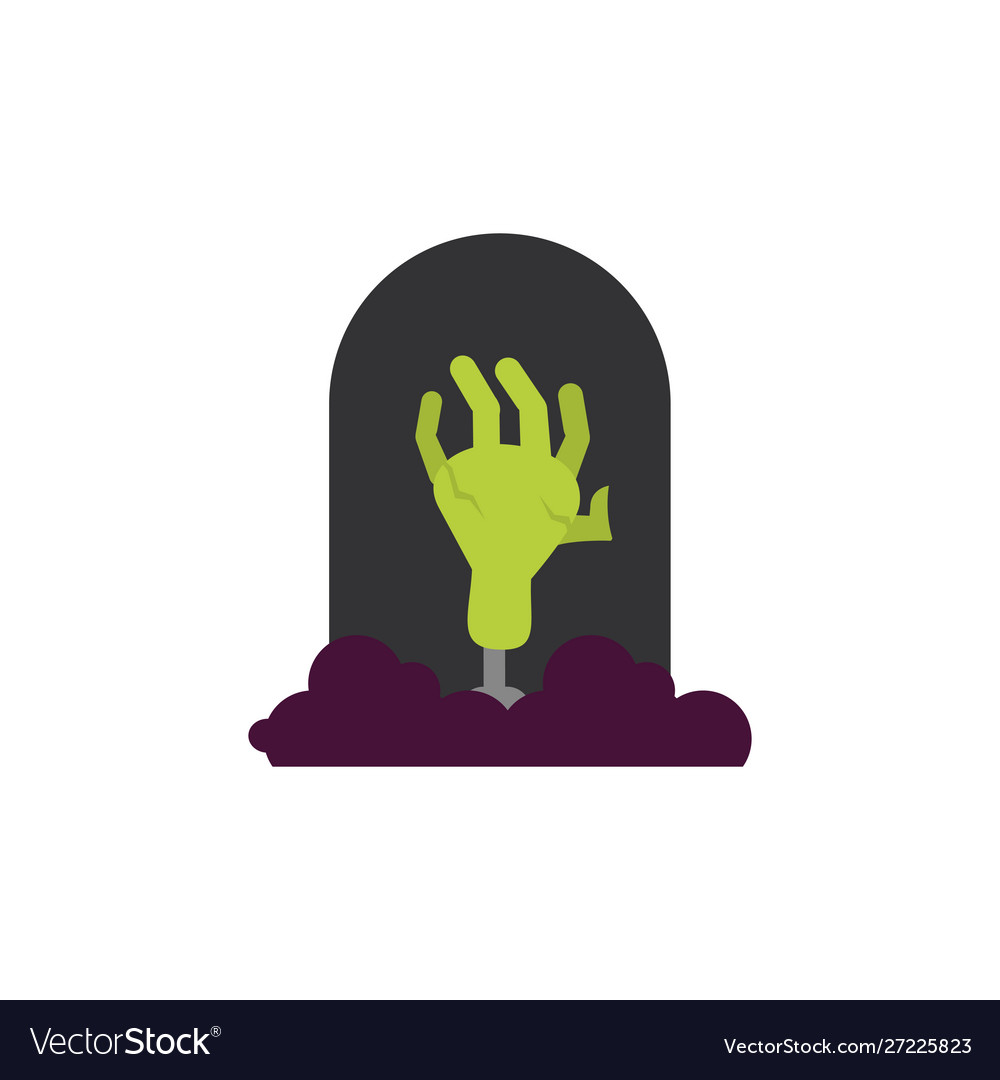 Zombie hand gravestone trick or treat happy