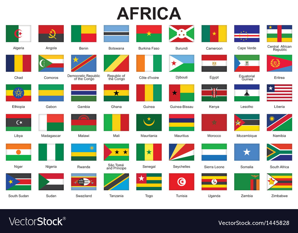 African Flags Buttons