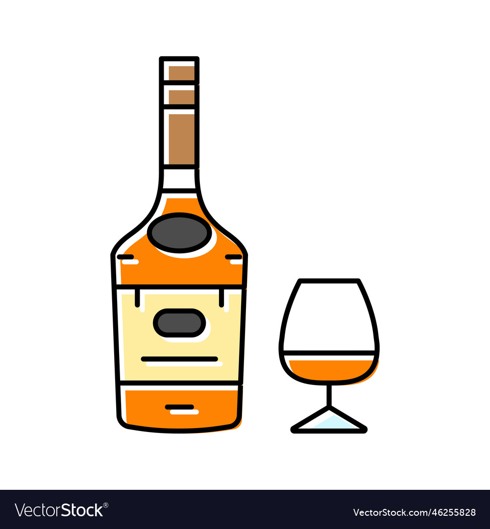 Brandy drink bottle color icon