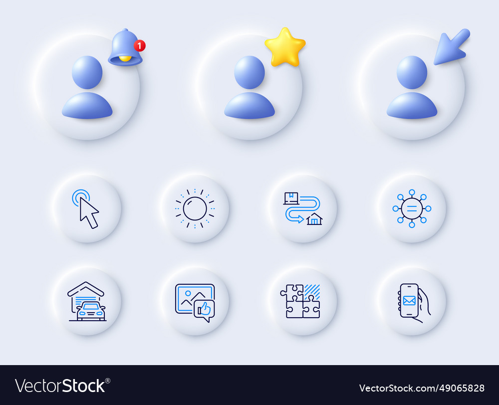 Cursor garage and ethics line icons for web app vector image Cursor garage and ethics line icons for web app