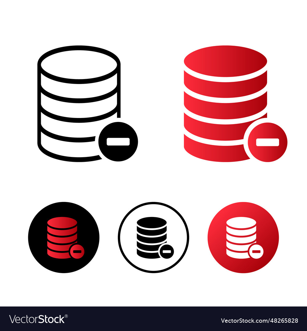 Database remove icon vector image Database remove icon