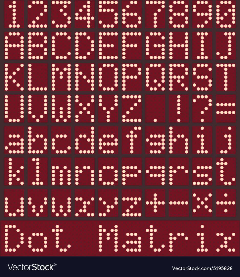 Digital alphabet and numbers no gradients