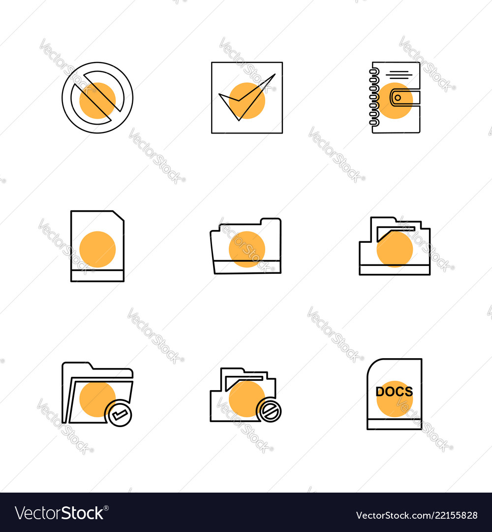 Folder files directory search code eps icons