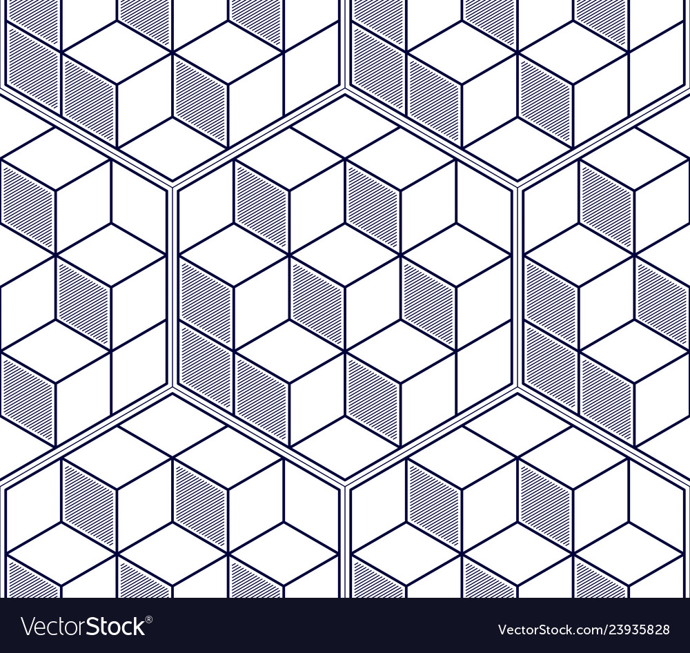 Geometric cubes abstract seamless pattern 3d vector image Geometric cubes abstract seamless pattern 3d