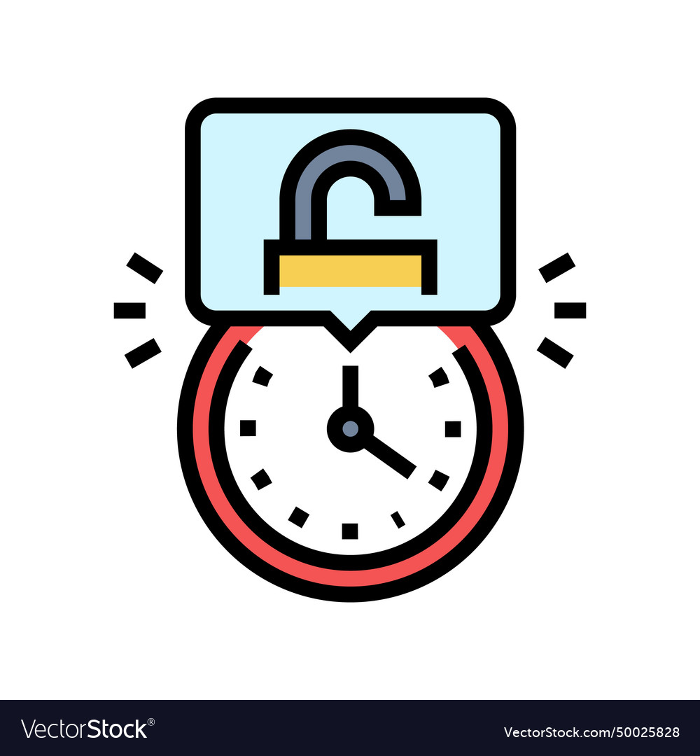 Hacking time management color icon vector image Hacking time management color icon