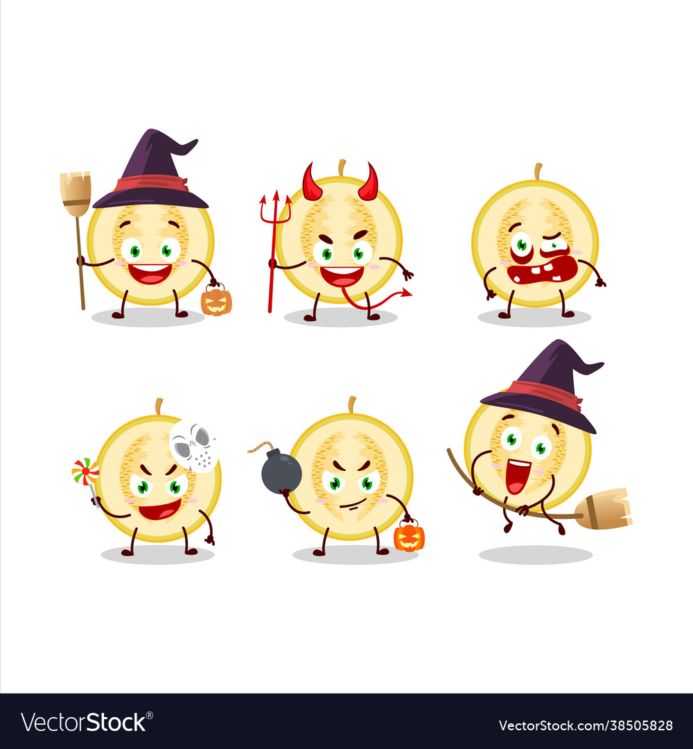 Halloween expression emoticons with cartoon