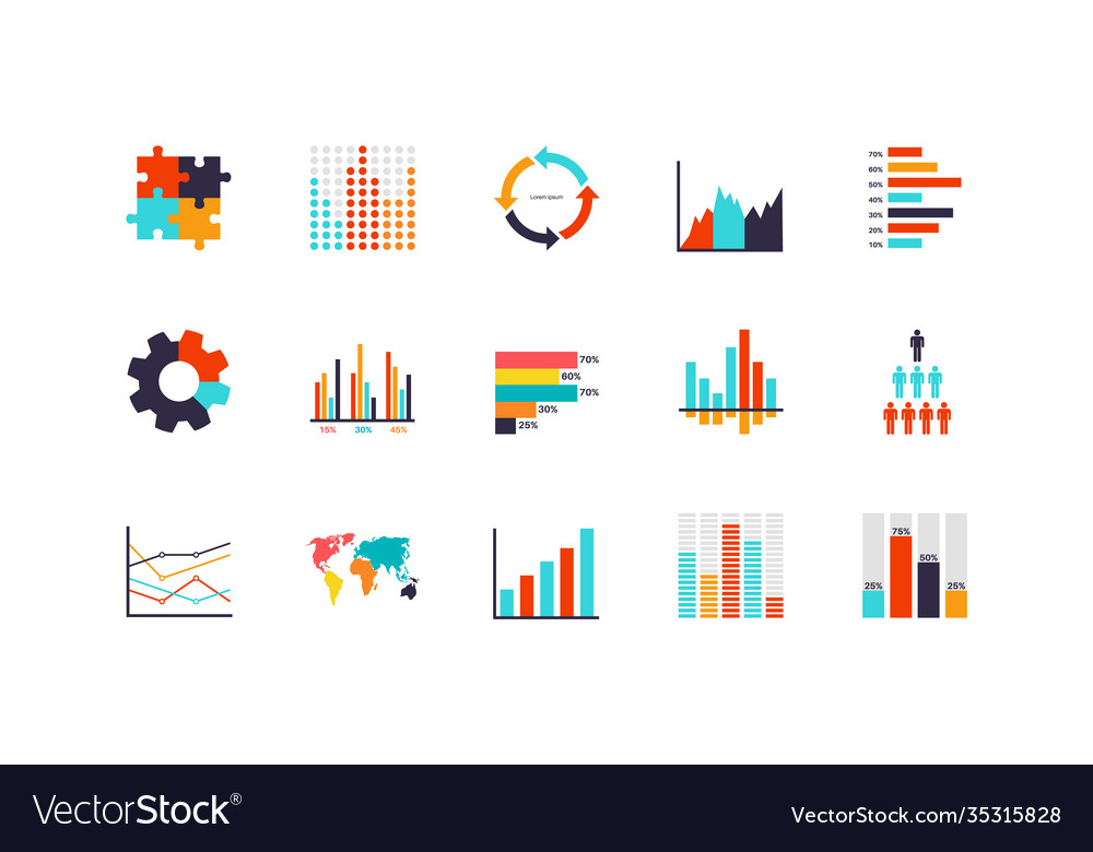 Infographics analysis chart modern presentation Vector Image