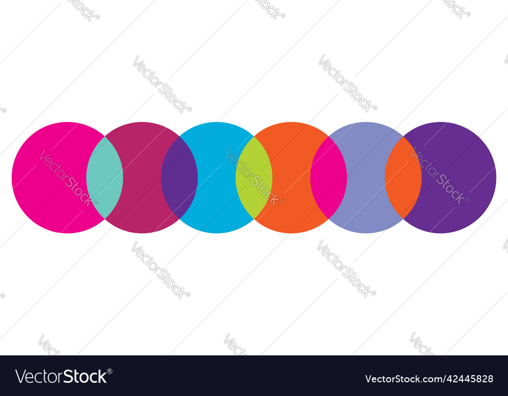 Intersecting overlapping circles rings element