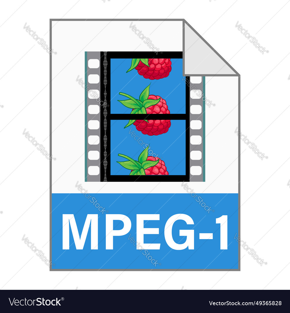 Modern flat design of mpeg-1 file icon for web
