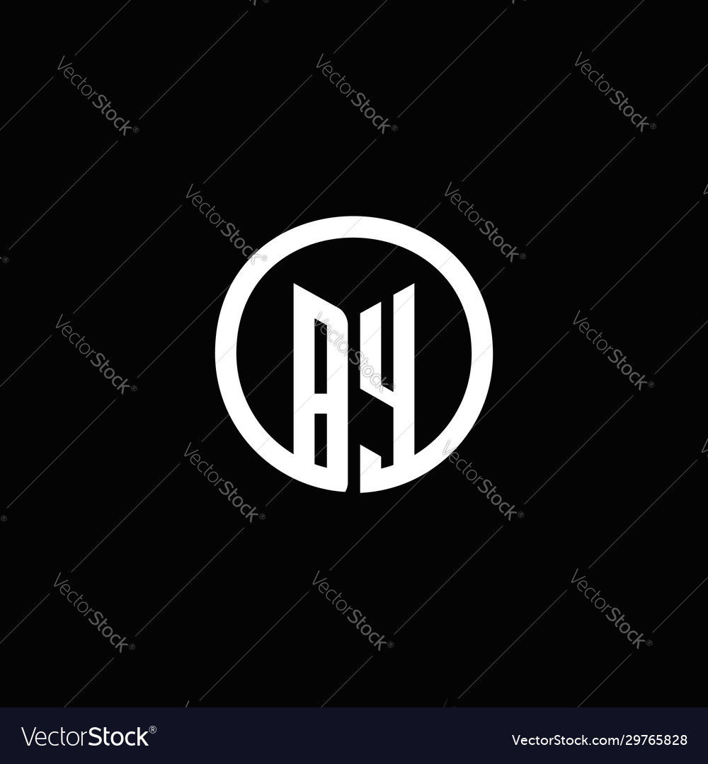 Monogram logo isolated with a rotating circle