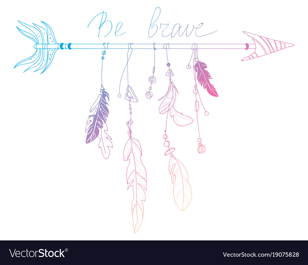 Native Arrow with Feathers