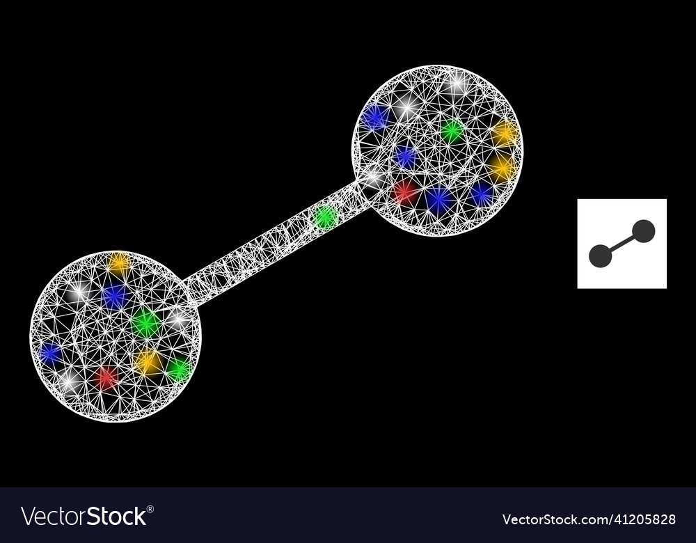 Net web mesh linkage icon with colorful glare Vector Image Net web mesh linkage icon with colorful glare
