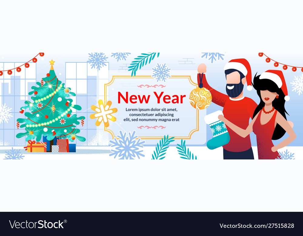New year seasonal sale flat promo banner