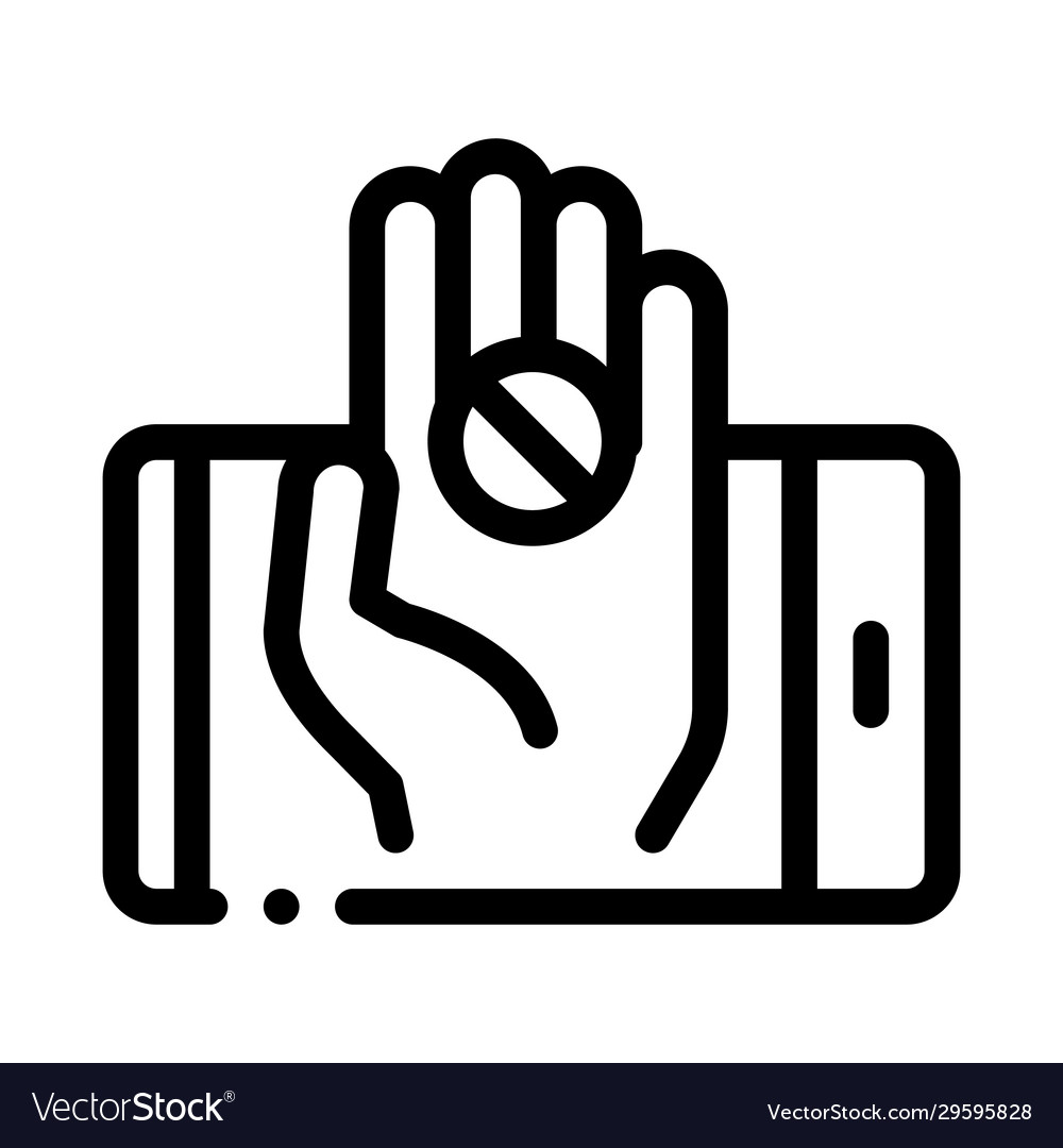 Phone hand pill icon outline