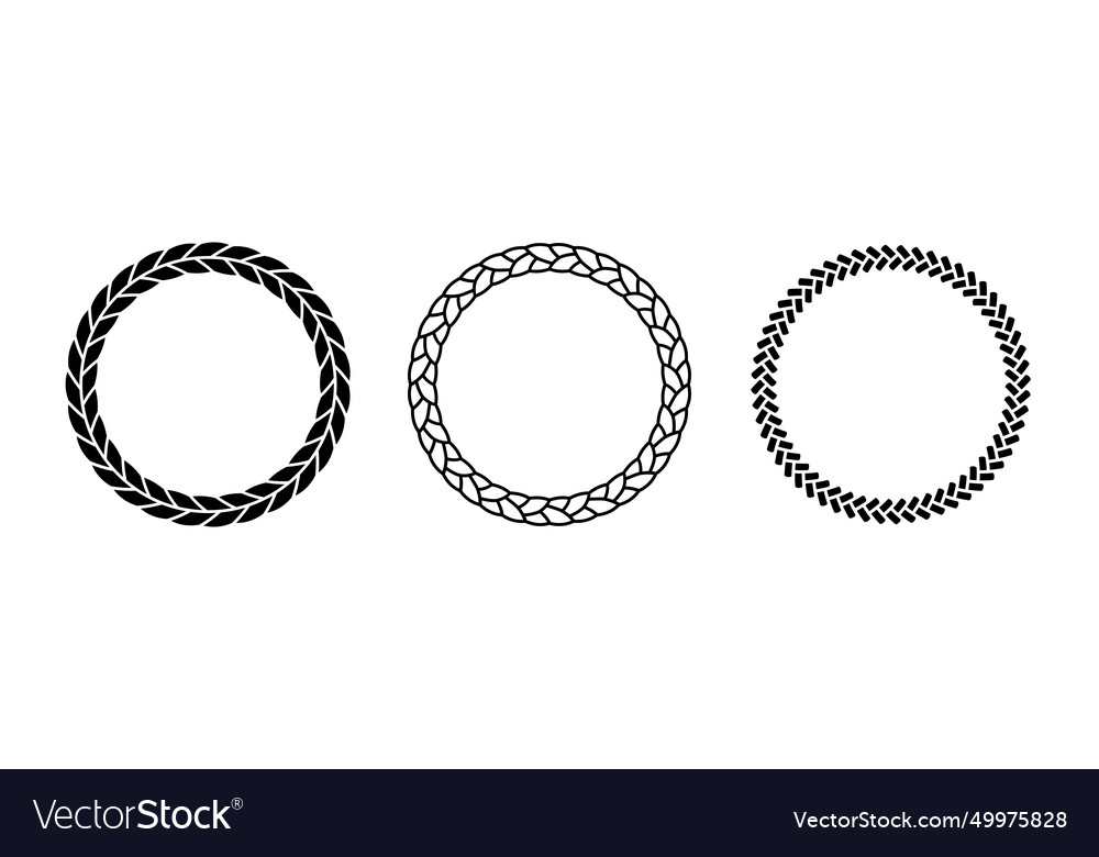 Set of rope frames round cord border collection vector image Set of rope frames round cord border collection