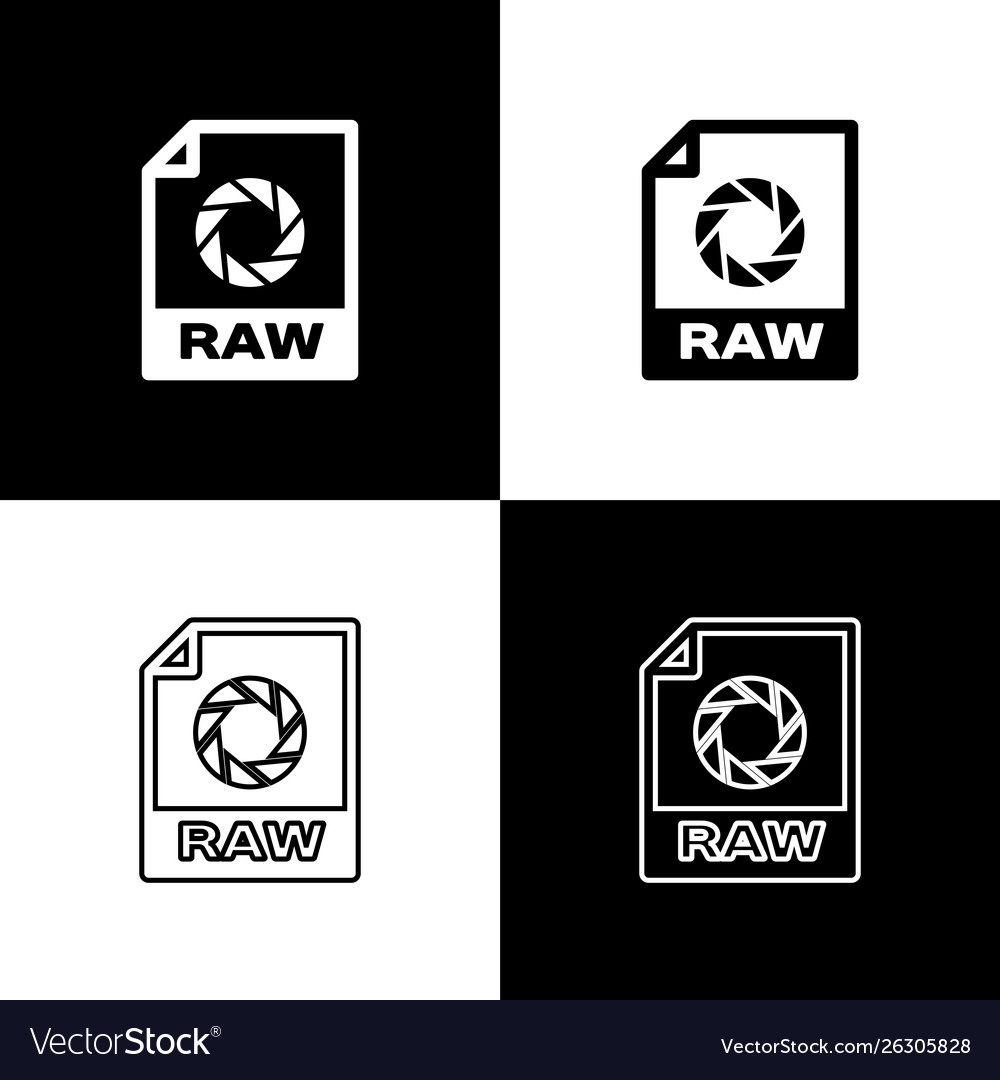 Set raw file document icon download button vector image Set raw file document icon download button