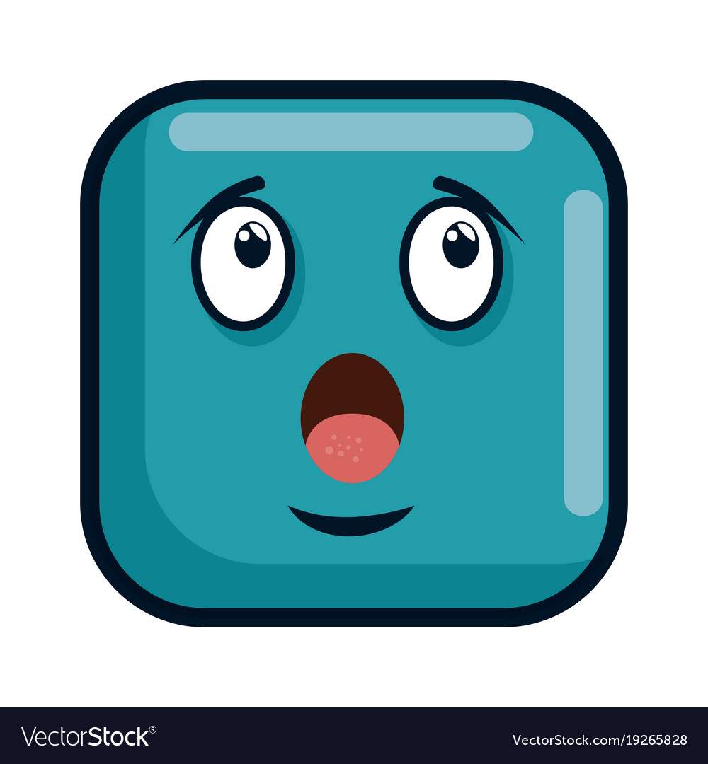 Terrified face emoji character Royalty Free Vector Image