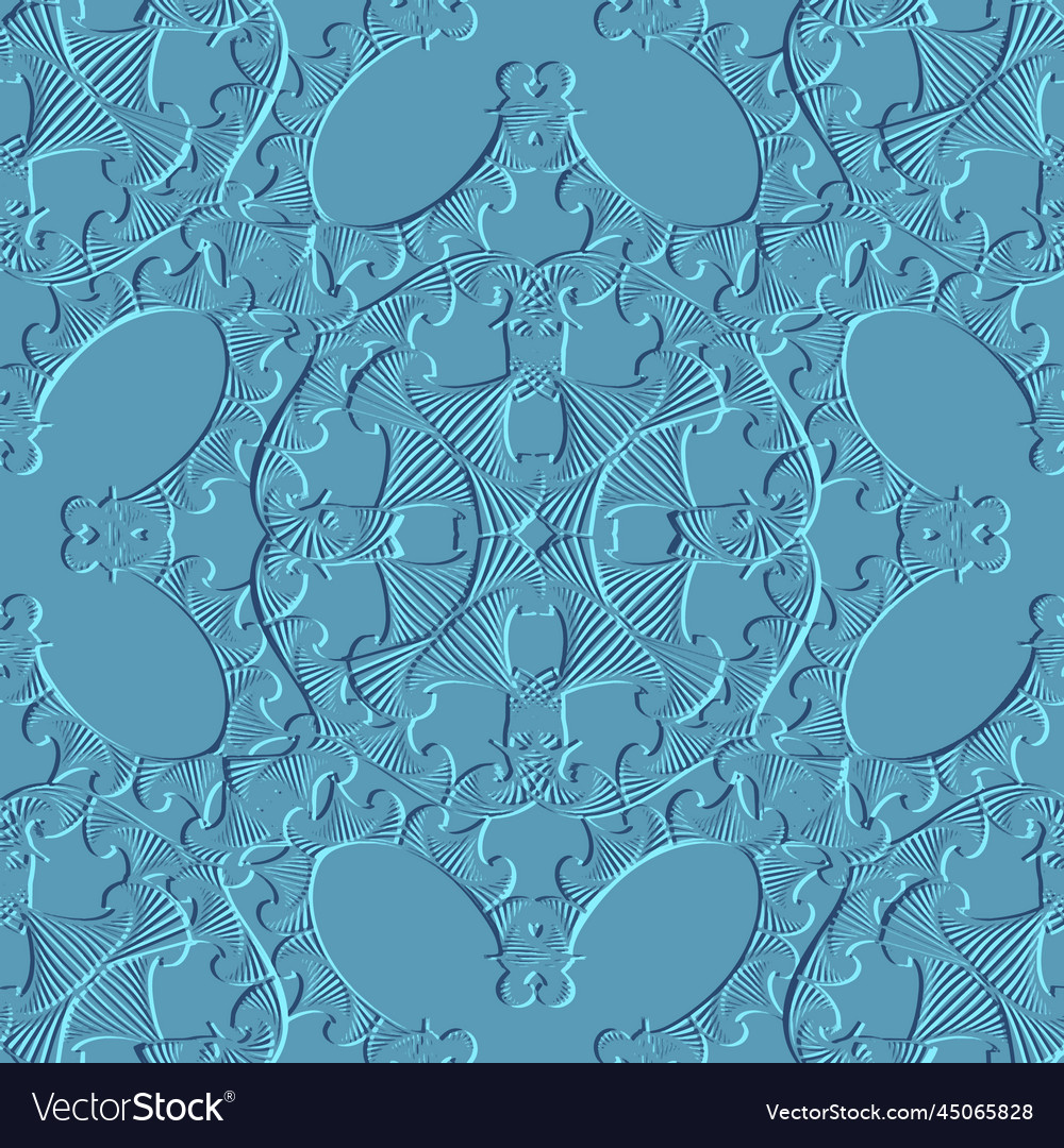Textured abstract 3d seamless pattern embossed vector image Textured abstract 3d seamless pattern embossed