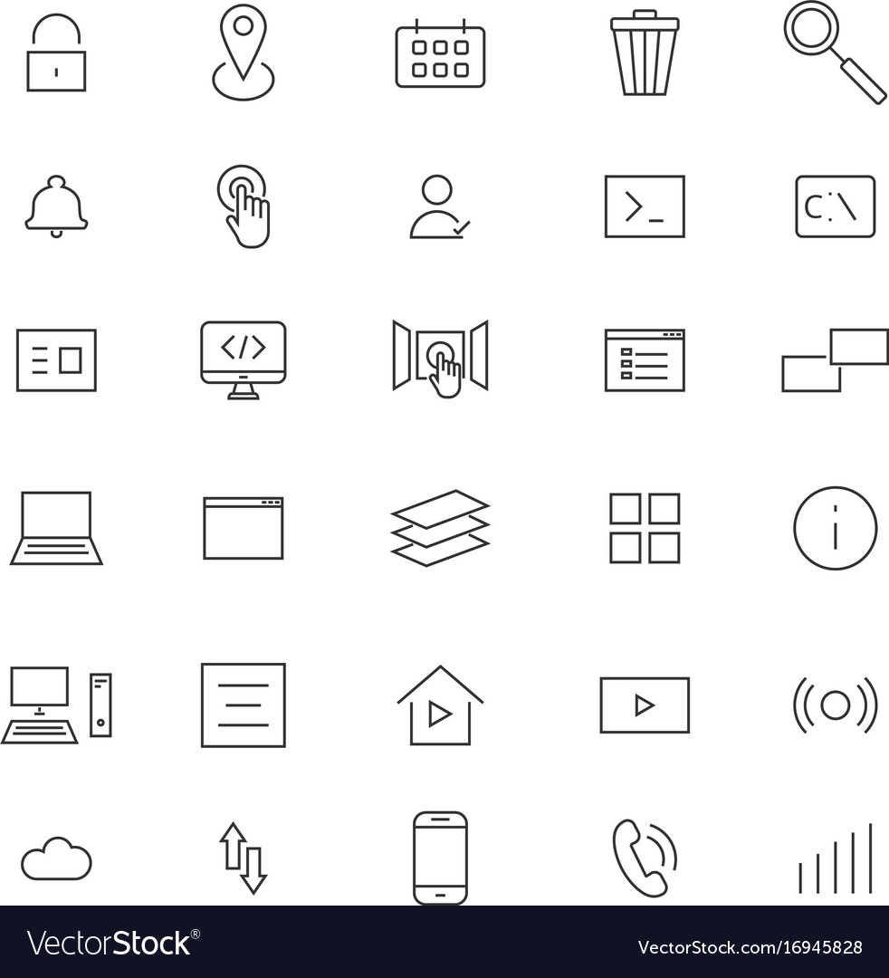 User interface line icons