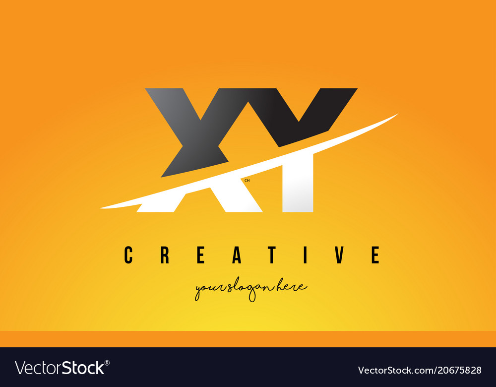 Xy x y letter modern logo design with yellow