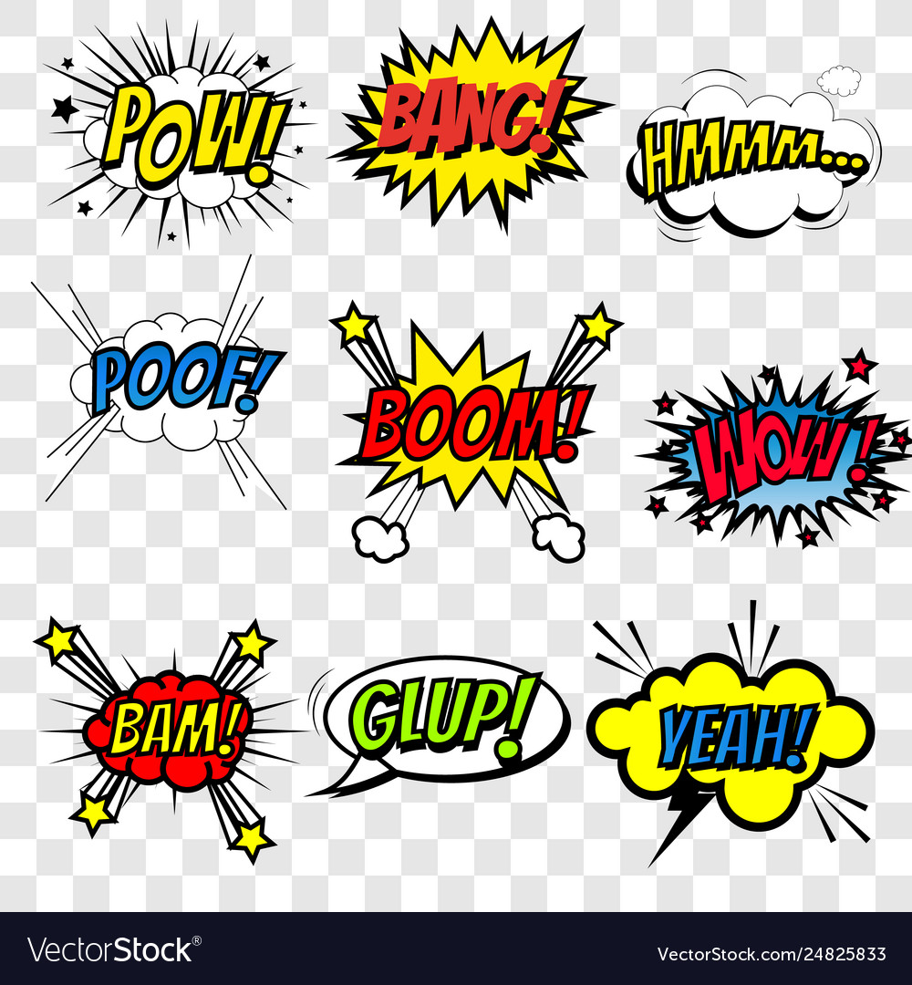 Emotions for comics speech bubble Royalty Free Vector Image