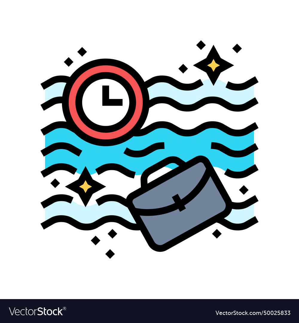 Flow state time management color icon