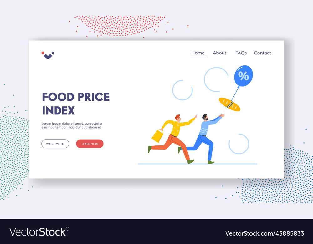 Food price index landing page template characters
