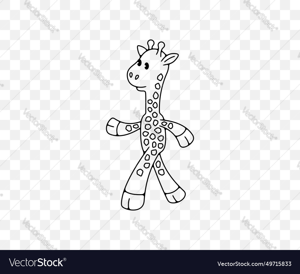 Giraffe cartoon character graphic design Vector Image