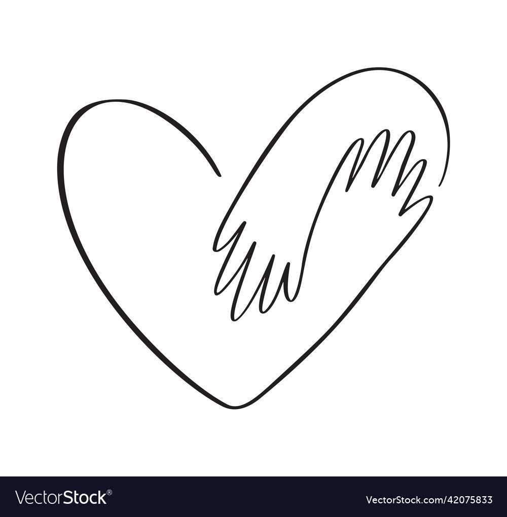 Icon Hands Embracing Heart With Love Logo Vector Image