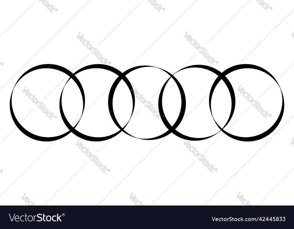 Intersecting overlapping circles rings element Vector Image Intersecting overlapping circles rings element