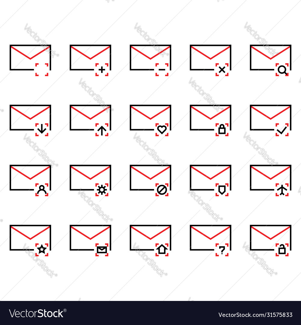 Mail and message icon set include maildate