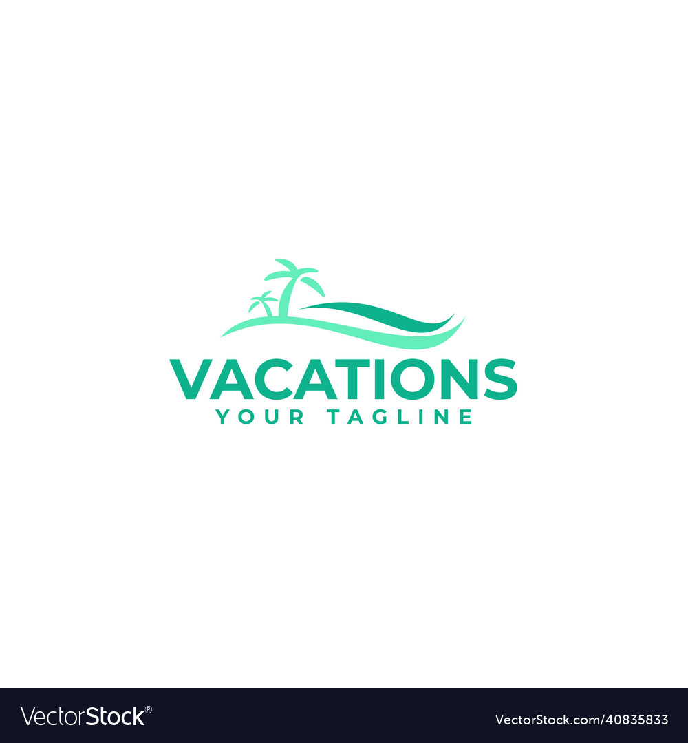 Minimalist design vacations ocean logo design Vector Image