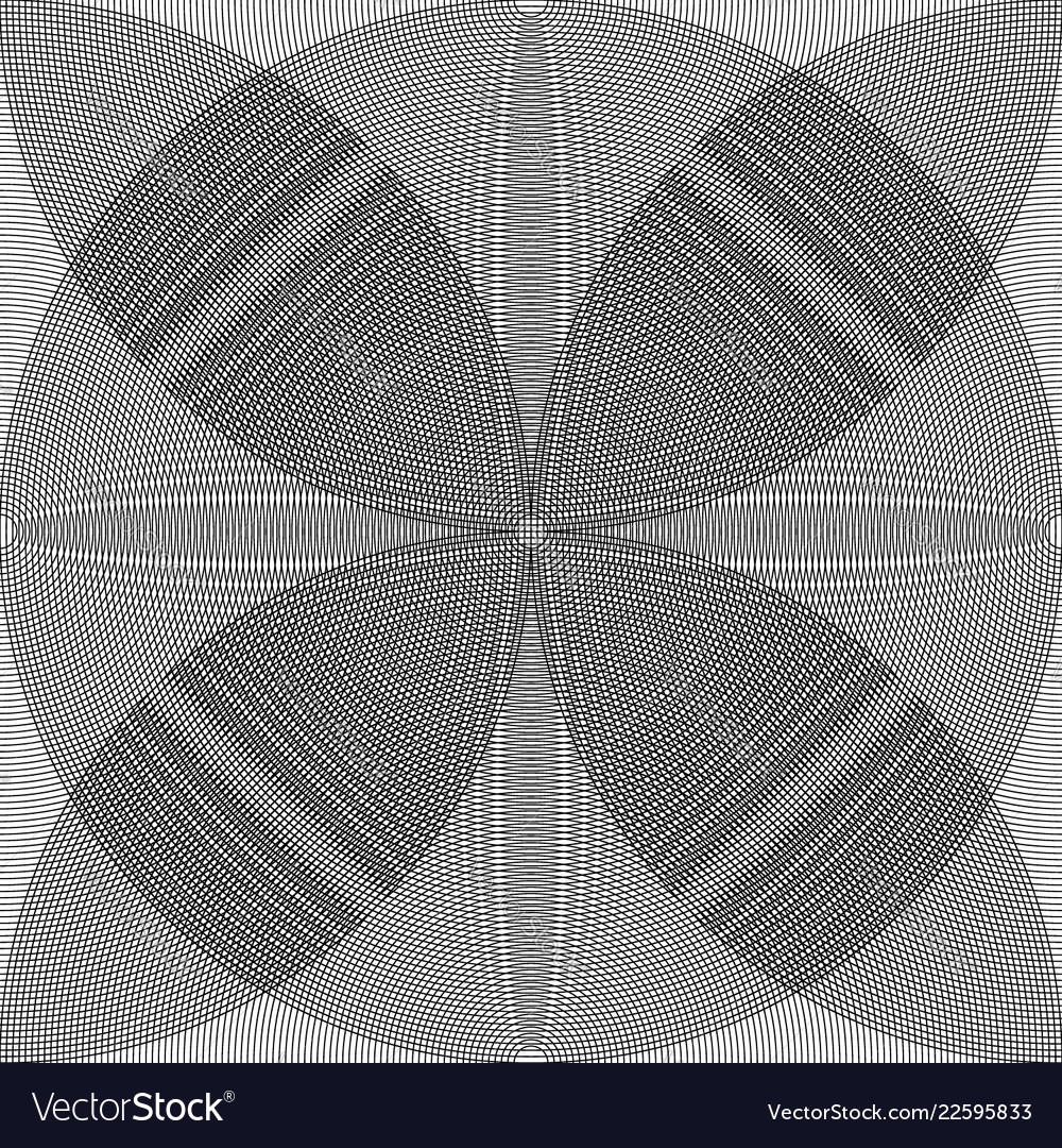 Overlapping intersecting circles moire effect vector image Overlapping intersecting circles moire effect