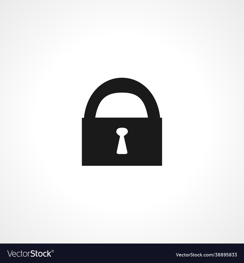 Padlock simple isolated web icon vector image Padlock simple isolated web icon