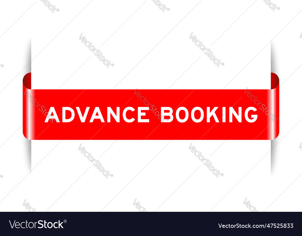 Red color inserted label banner with word advance vector image Red color inserted label banner with word advance