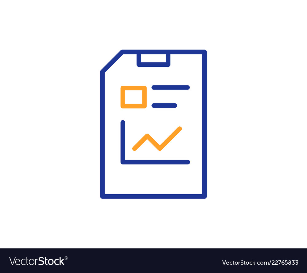 Report document line icon file sign vector image Report document line icon file sign