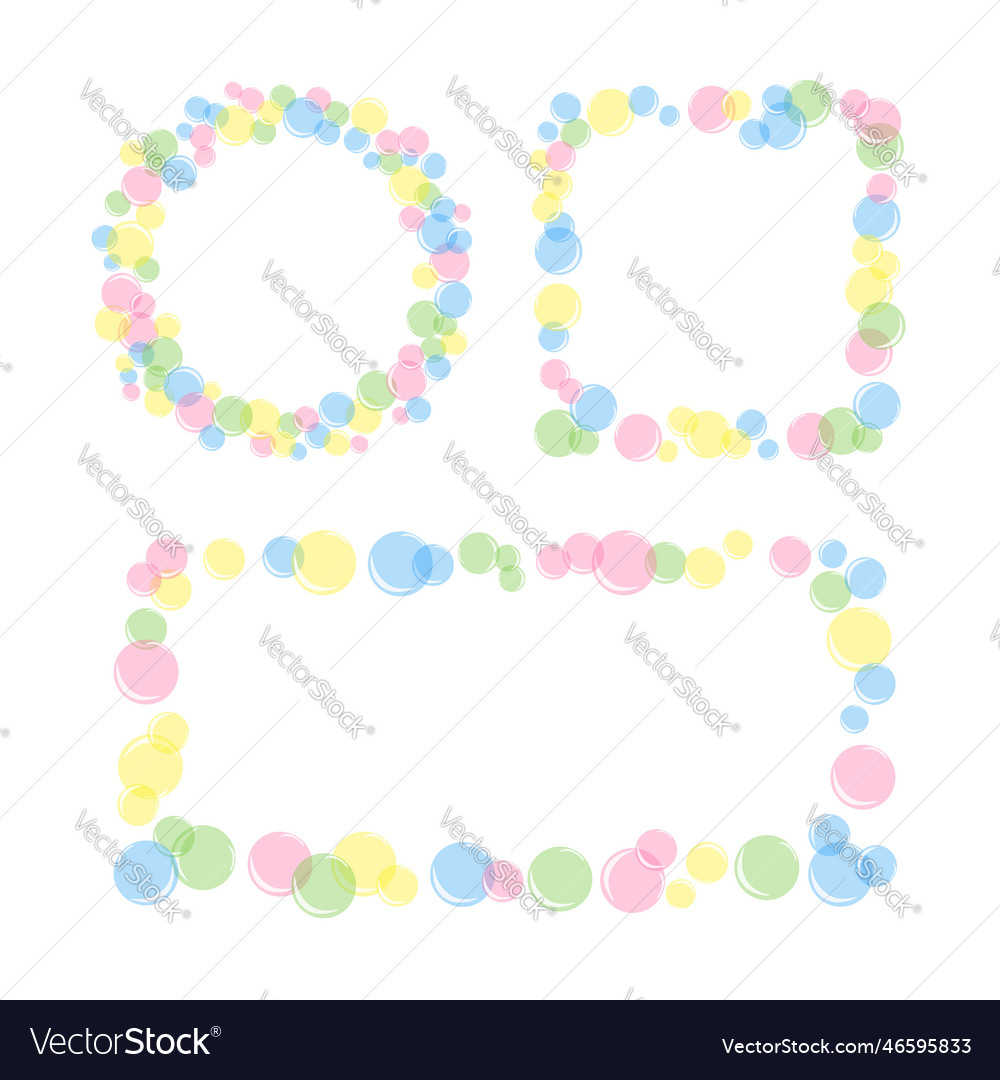 Set frames of soap bubbles vector image Set frames of soap bubbles