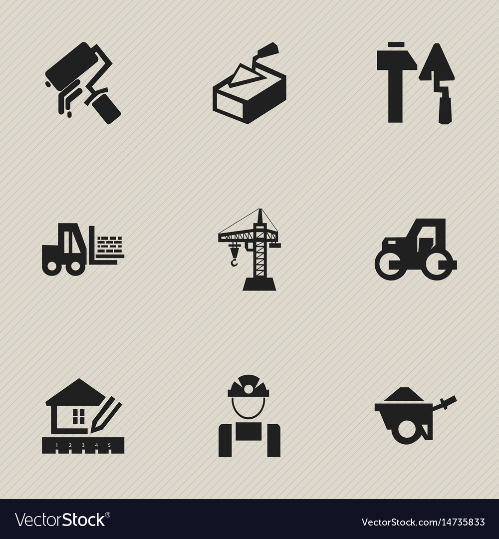 Set of 9 editable structure icons includes