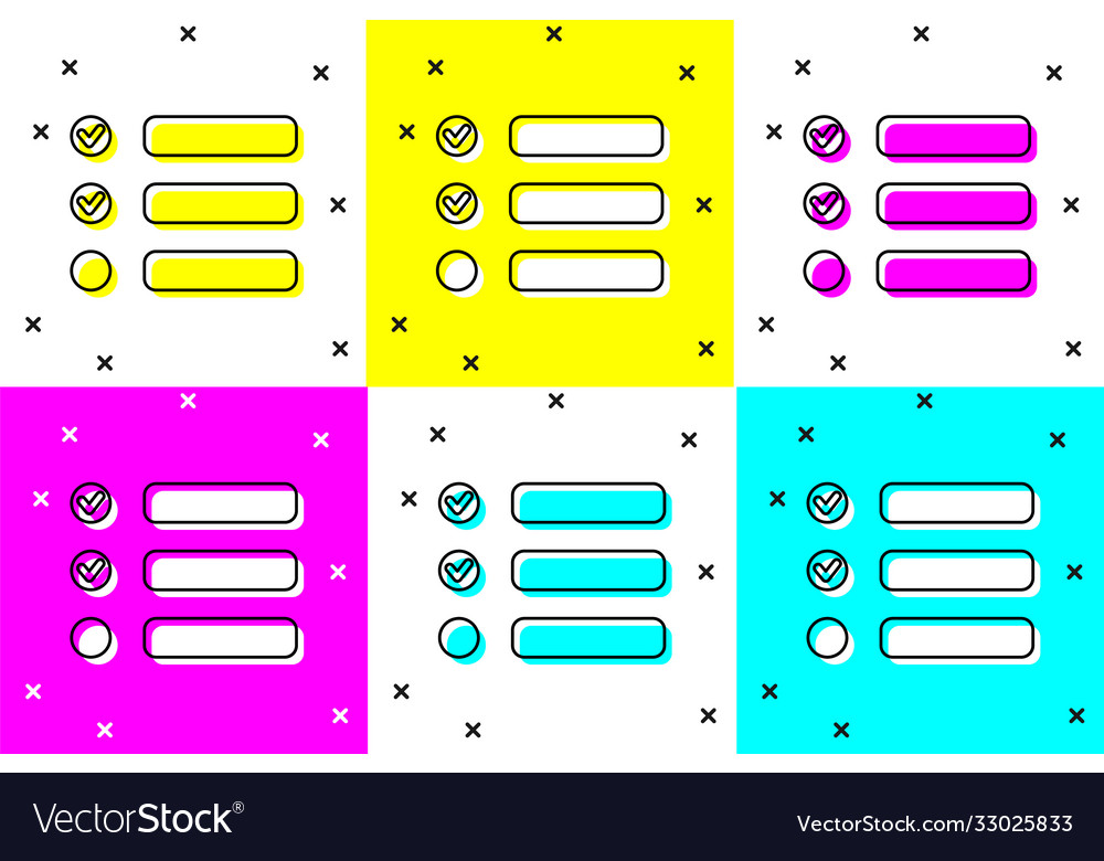 Set task list icon isolated on color background Vector Image Set task list icon isolated on color background