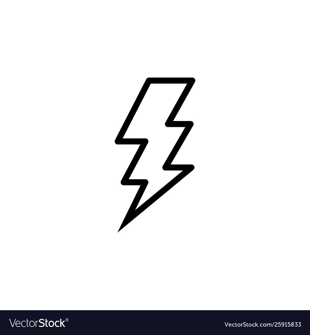 Thunderbolt line icon in flat style for apps ui Vector Image Thunderbolt line icon in flat style for apps ui