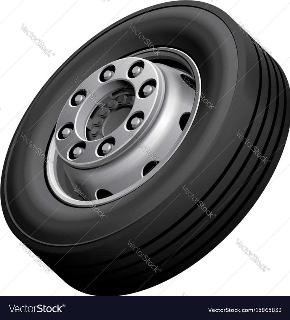 Truck wheel isolated Royalty Free Vector Image