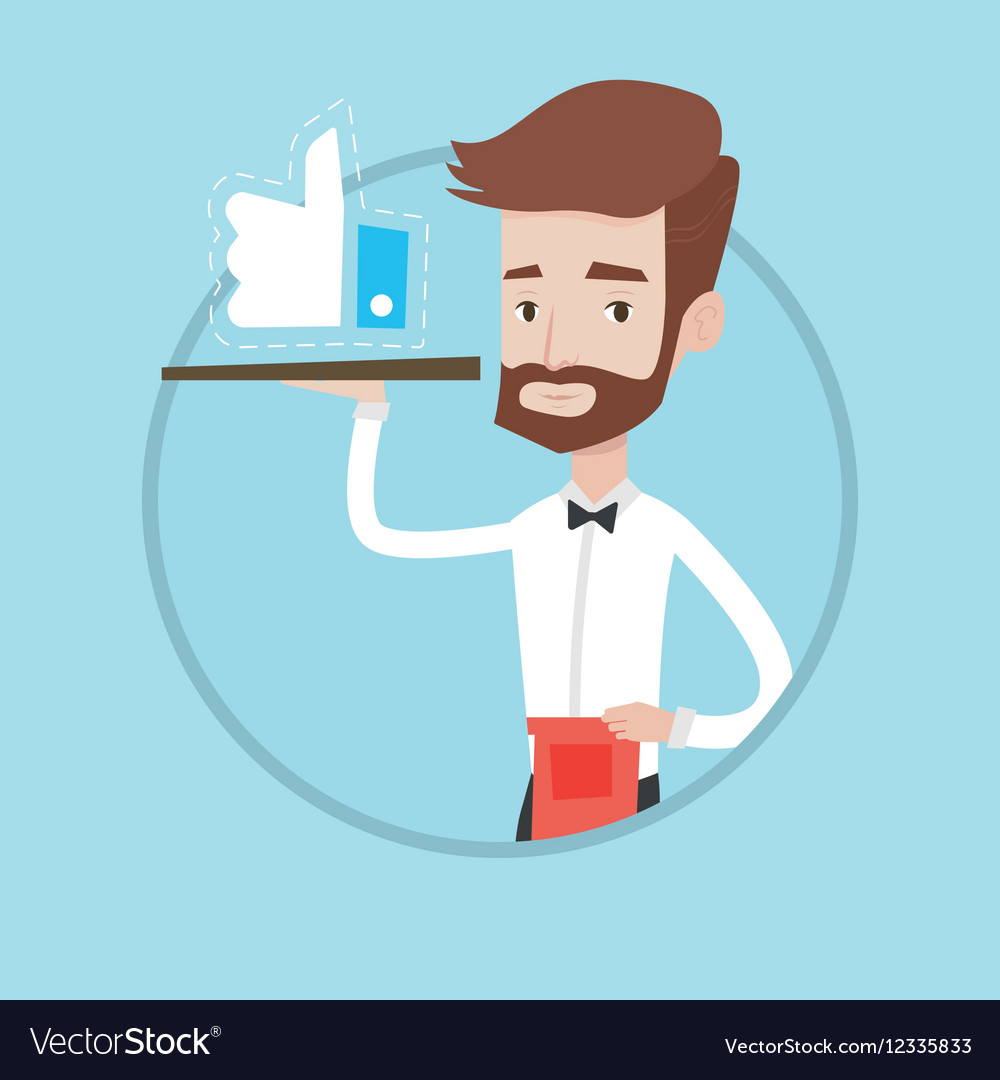 Waiter with like button