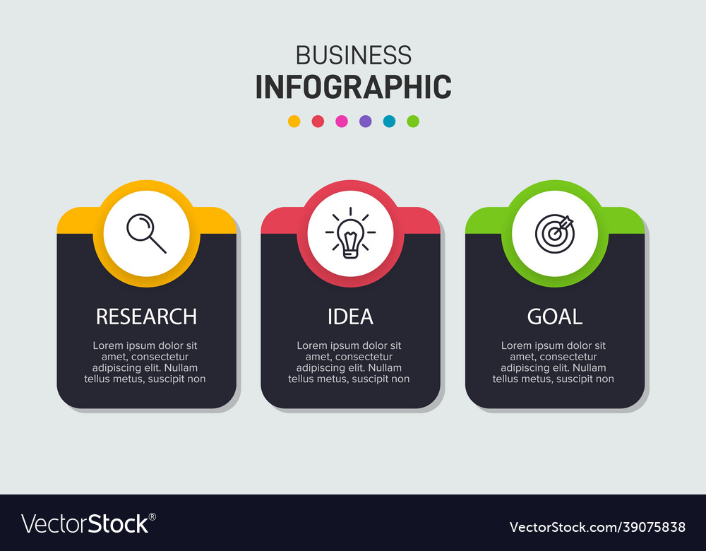 Concept of arrow business model with 3 successive Vector Image